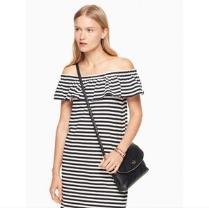 New Kate Spade striped off shoulder dress